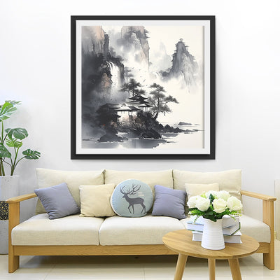 Peinture à l'Encre des Montagnes Broderie Diamant