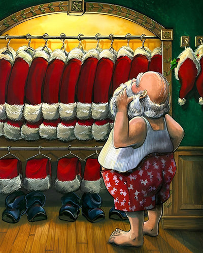Père Noël Choisit Son Costume Broderie Diamant