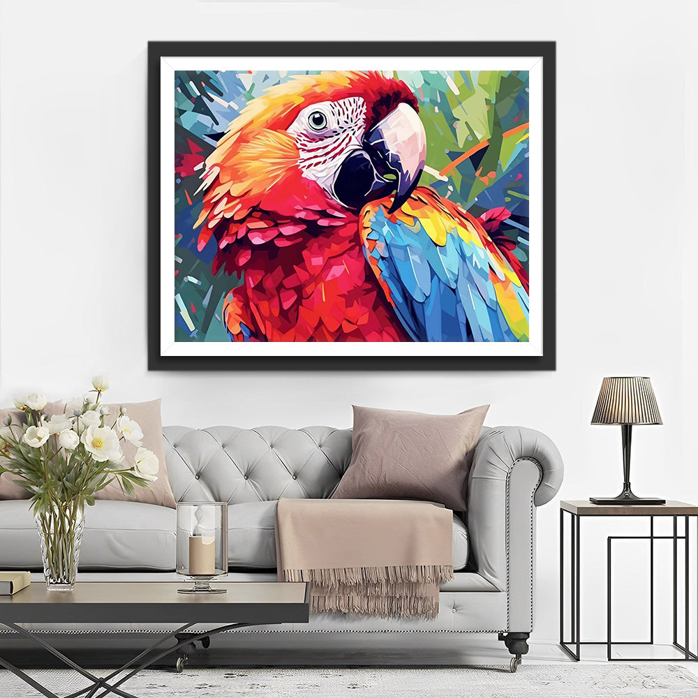 Perroquet Coloré Broderie Diamant