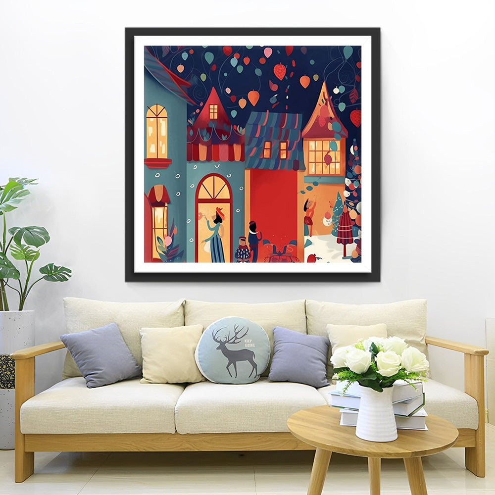 Personnages de Dessin Animé Joyeux Noël Broderie Diamant