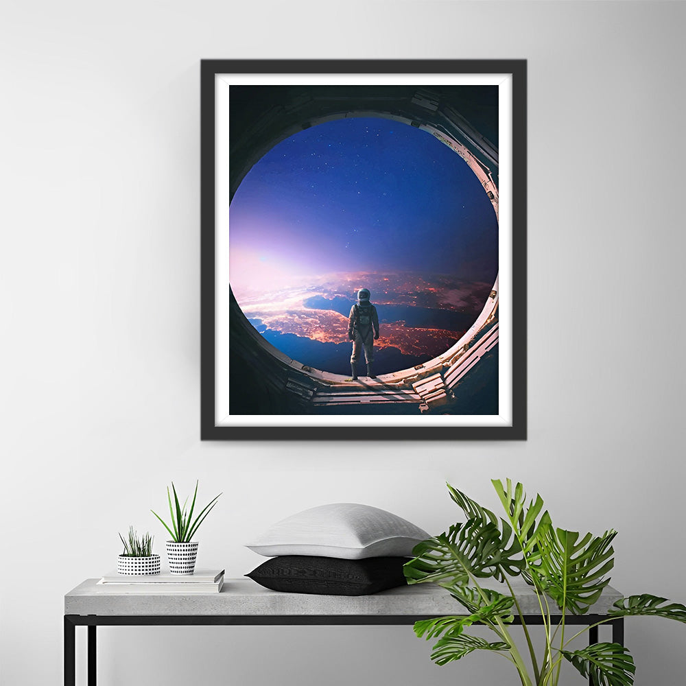 Perspective d'Astronaute dans l'Espace Broderie Diamant