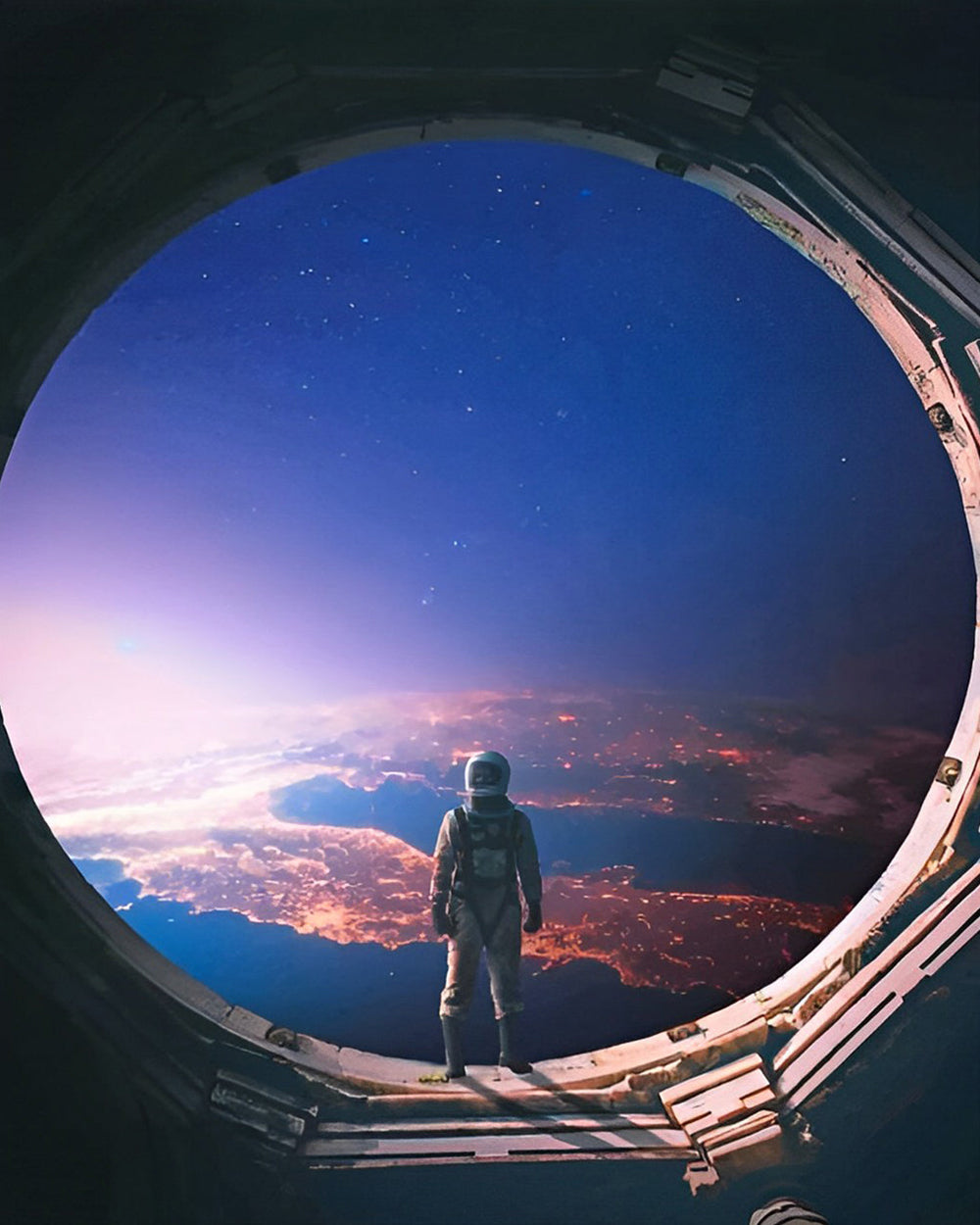 Perspective d'Astronaute dans l'Espace Broderie Diamant