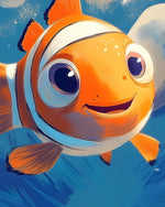 Petit Poisson Rouge Heureux Broderie Diamant