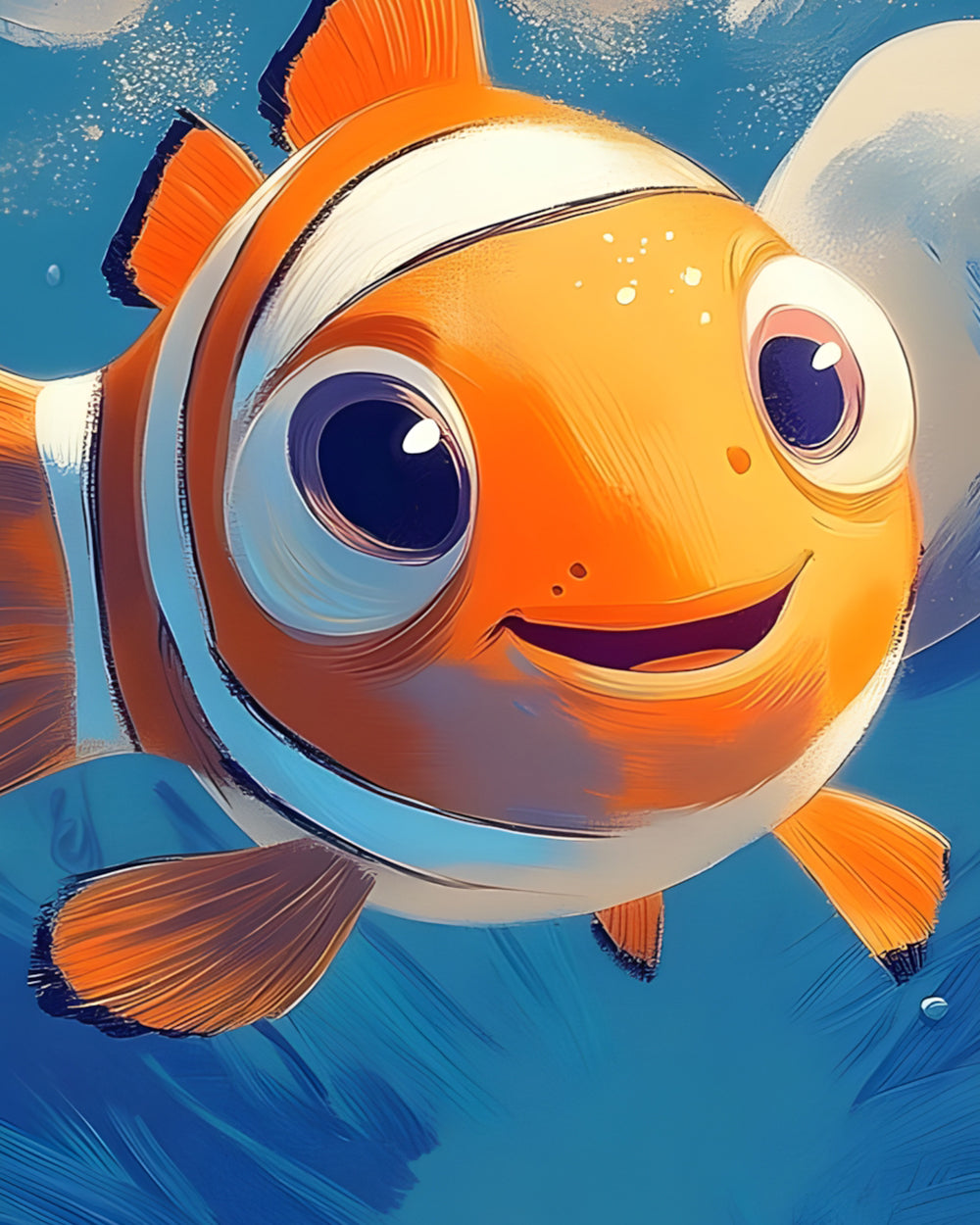 Petit Poisson Rouge Heureux Broderie Diamant