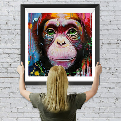 Petit Singe Roux Broderie Diamant