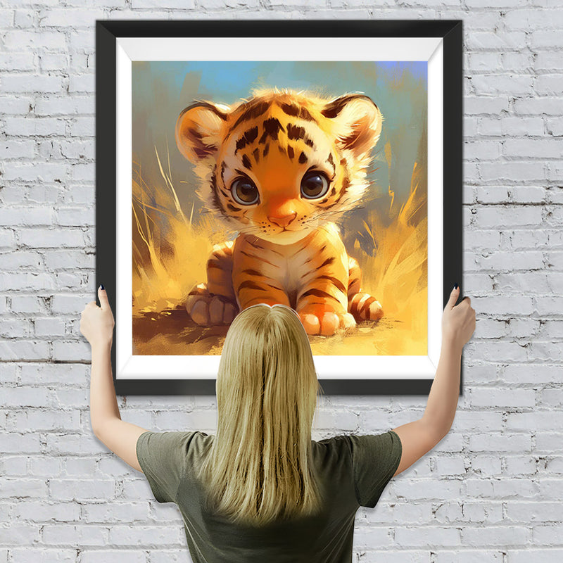Petit Tigre Animé Broderie Diamant