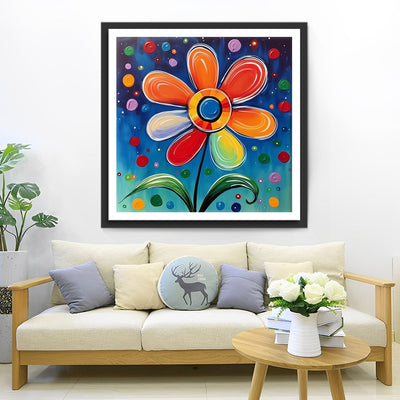 Petite Fleur Colorée Broderie Diamant
