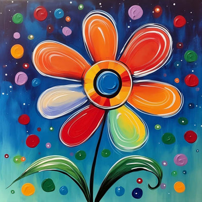 Petite Fleur Colorée Broderie Diamant