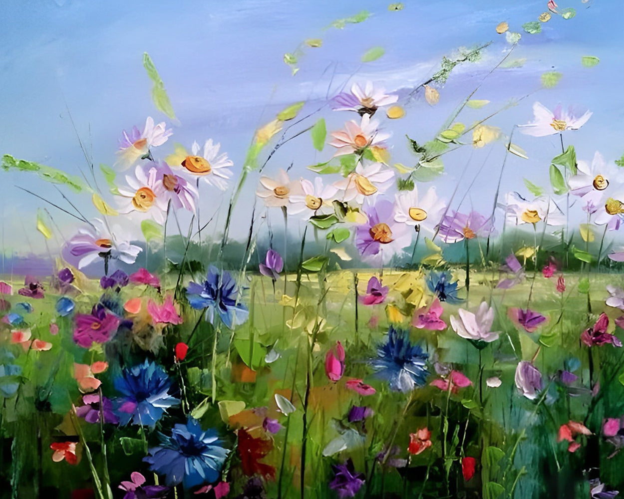 Petites Fleurs Sauvages Broderie Diamant