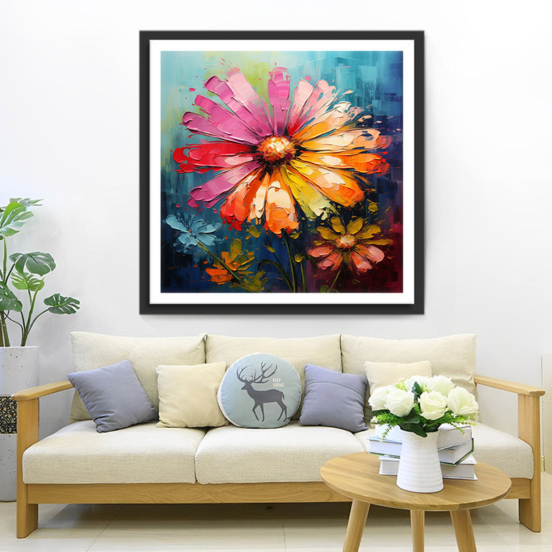 Petites Marguerites Colorées Broderie Diamant