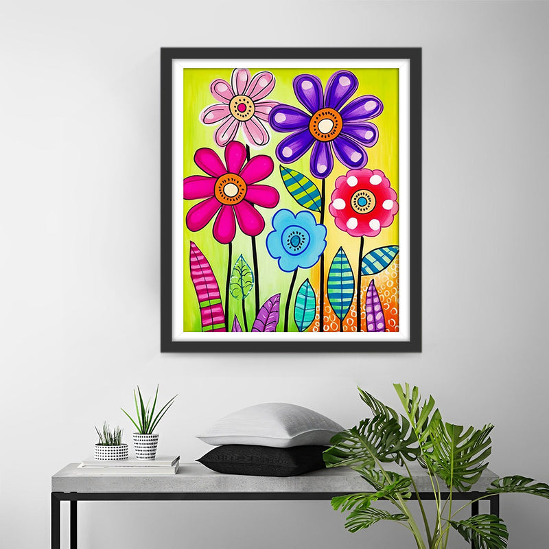 Petits Chrysanthèmes Dessin Animé Broderie Diamant