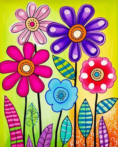 Petits Chrysanthèmes Dessin Animé Broderie Diamant