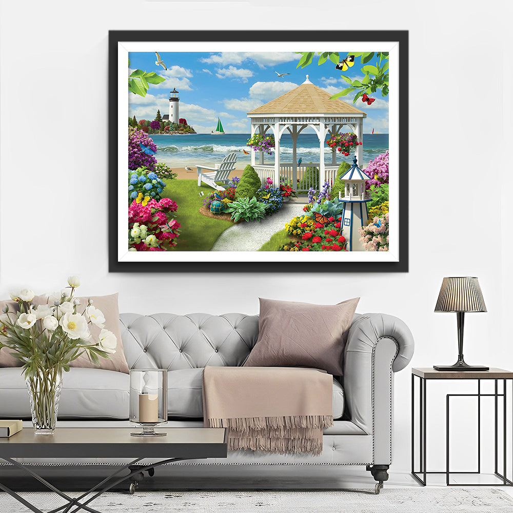 Phare Côtier et Jardin Broderie Diamant