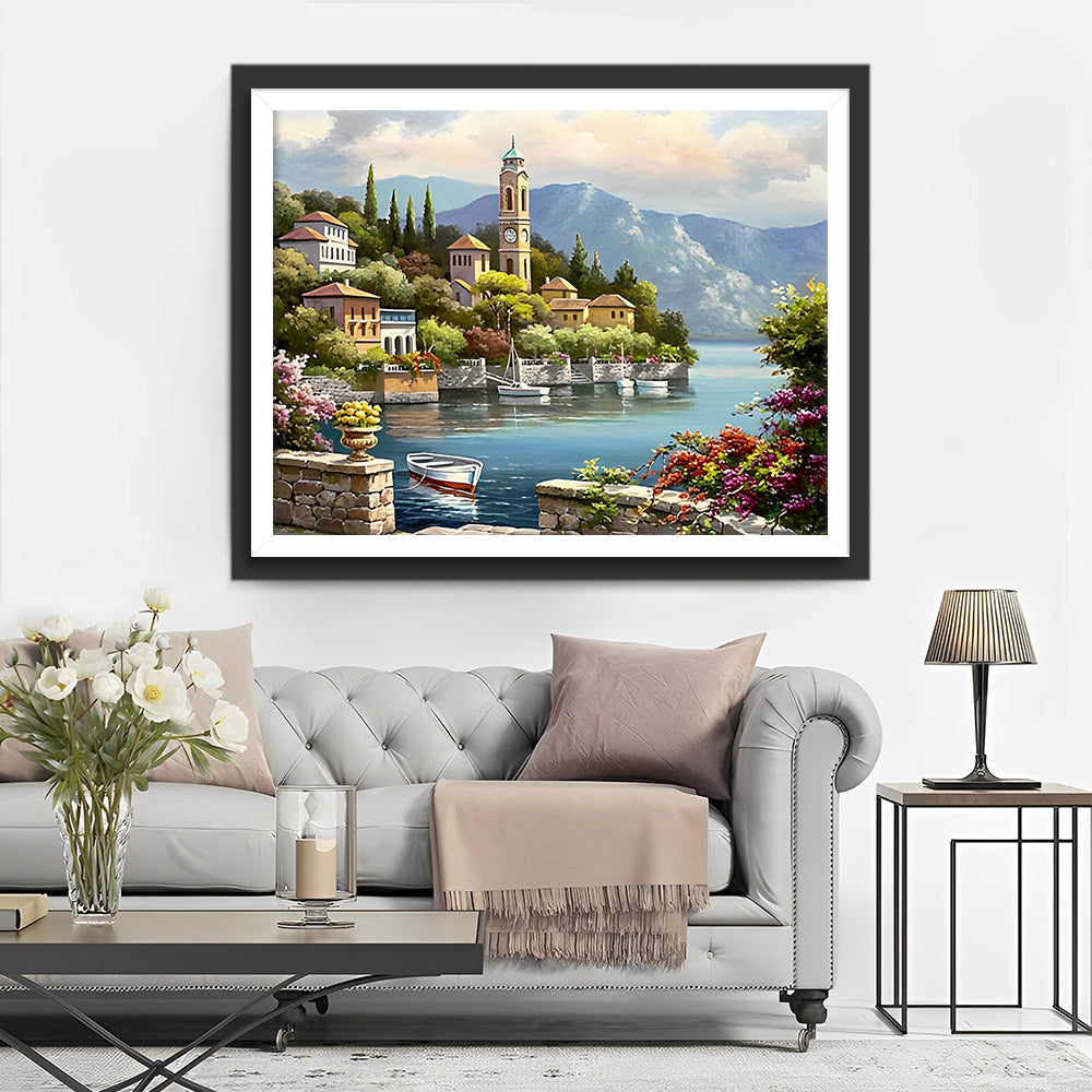 Phare Côtier et Montagnes Broderie Diamant