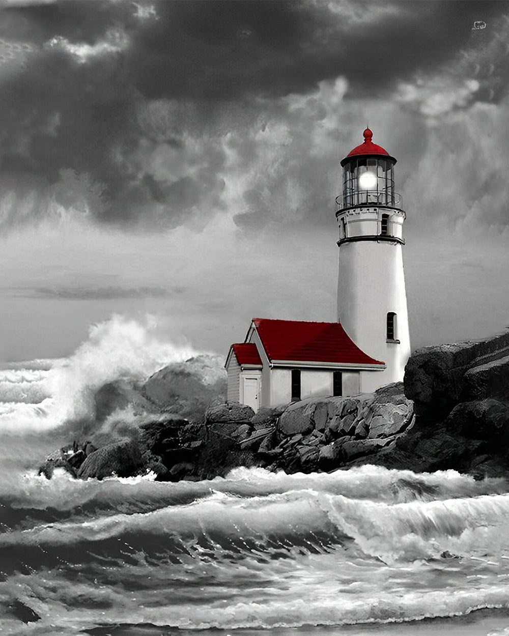 Phare dans la Tempête Broderie Diamant