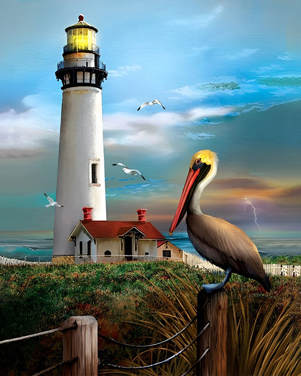 Phare et Pelican Broderie Diamant