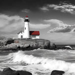 Phare Solitaire sur la Mer Broderie Diamant