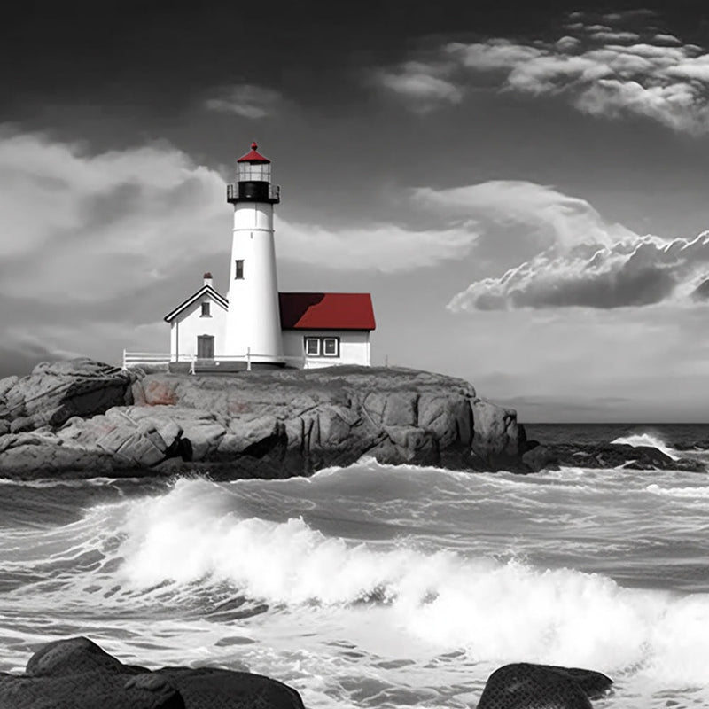 Phare Solitaire sur la Mer Broderie Diamant