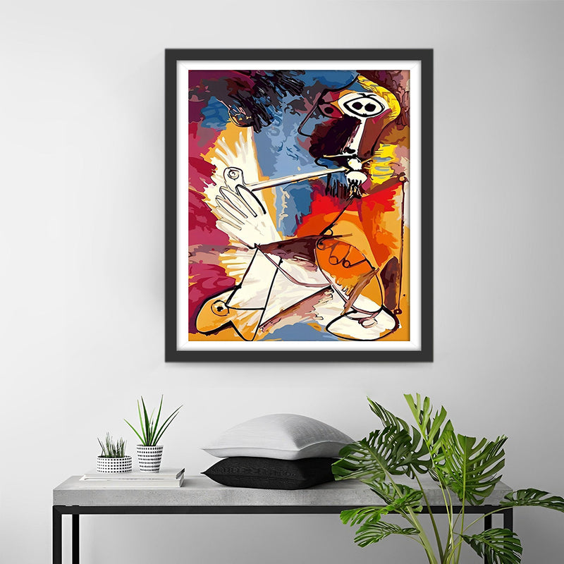 Picasso, Homme avec une Pipe Broderie Diamant