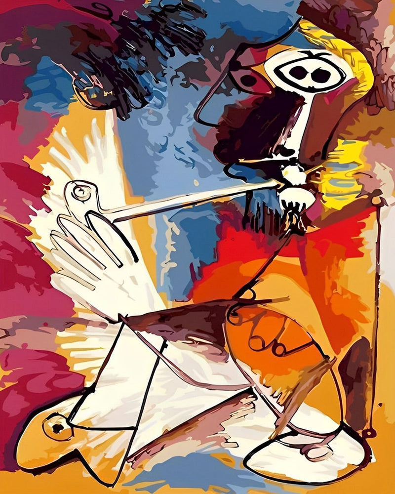 Picasso, Homme avec une Pipe Broderie Diamant