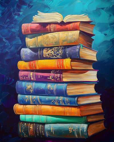 Pile de Livres Classiques Broderie Diamant