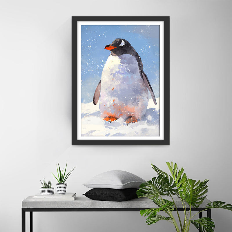 Pingouin dans La Neige Broderie Diamant
