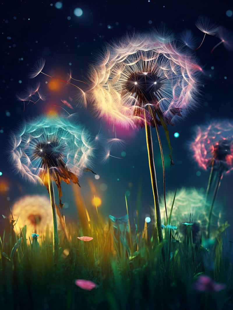 Pissenlit la Nuit Broderie Diamant