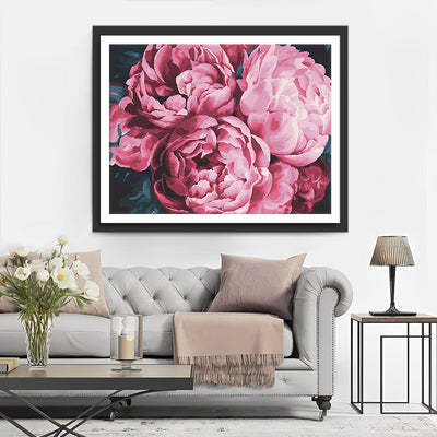 Pivoines en pleine Floraison Broderie Diamant