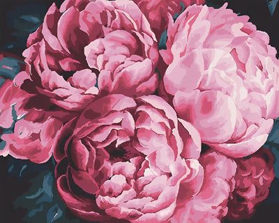 Pivoines en pleine Floraison Broderie Diamant