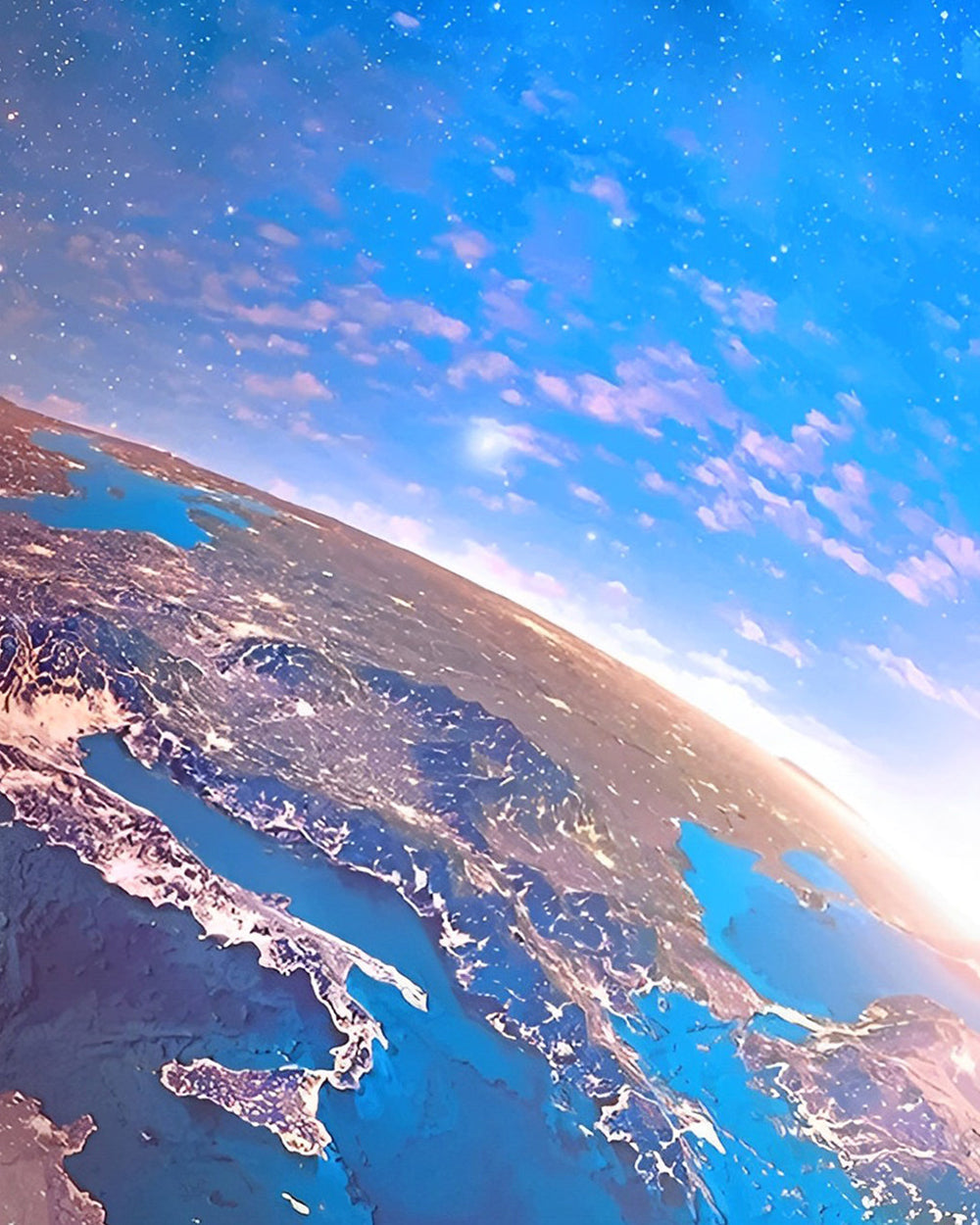 Planète Bleue Broderie Diamant