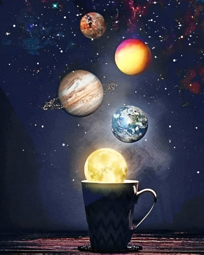 Planètes dans une Tasse Broderie Diamant