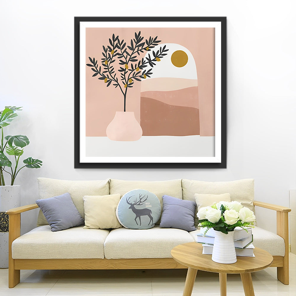 Plante en Pot Simple Broderie Diamant