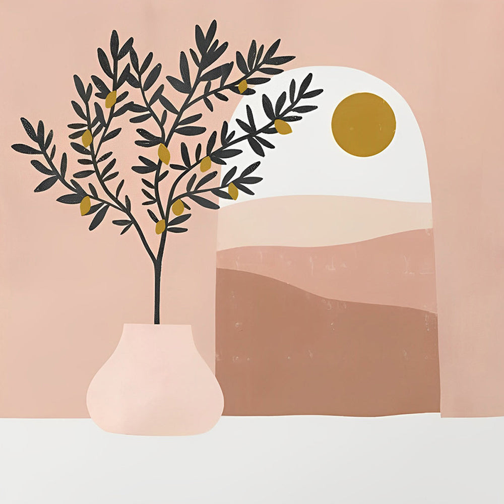 Plante en Pot Simple Broderie Diamant