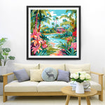 Plantes et Fleurs Tropicales Broderie Diamant