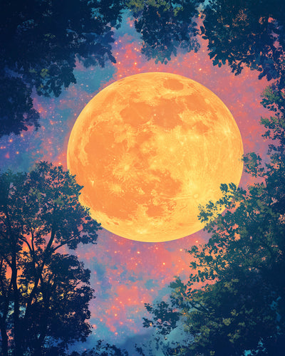 Pleine Lune Dorée Broderie Diamant