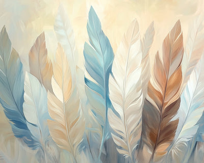 Plumes de Couleur Claire Broderie Diamant