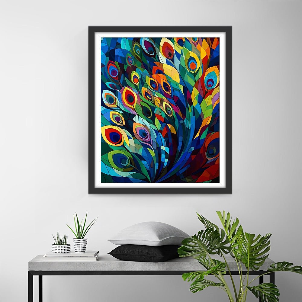 Plumes de Paon Broderie Diamant