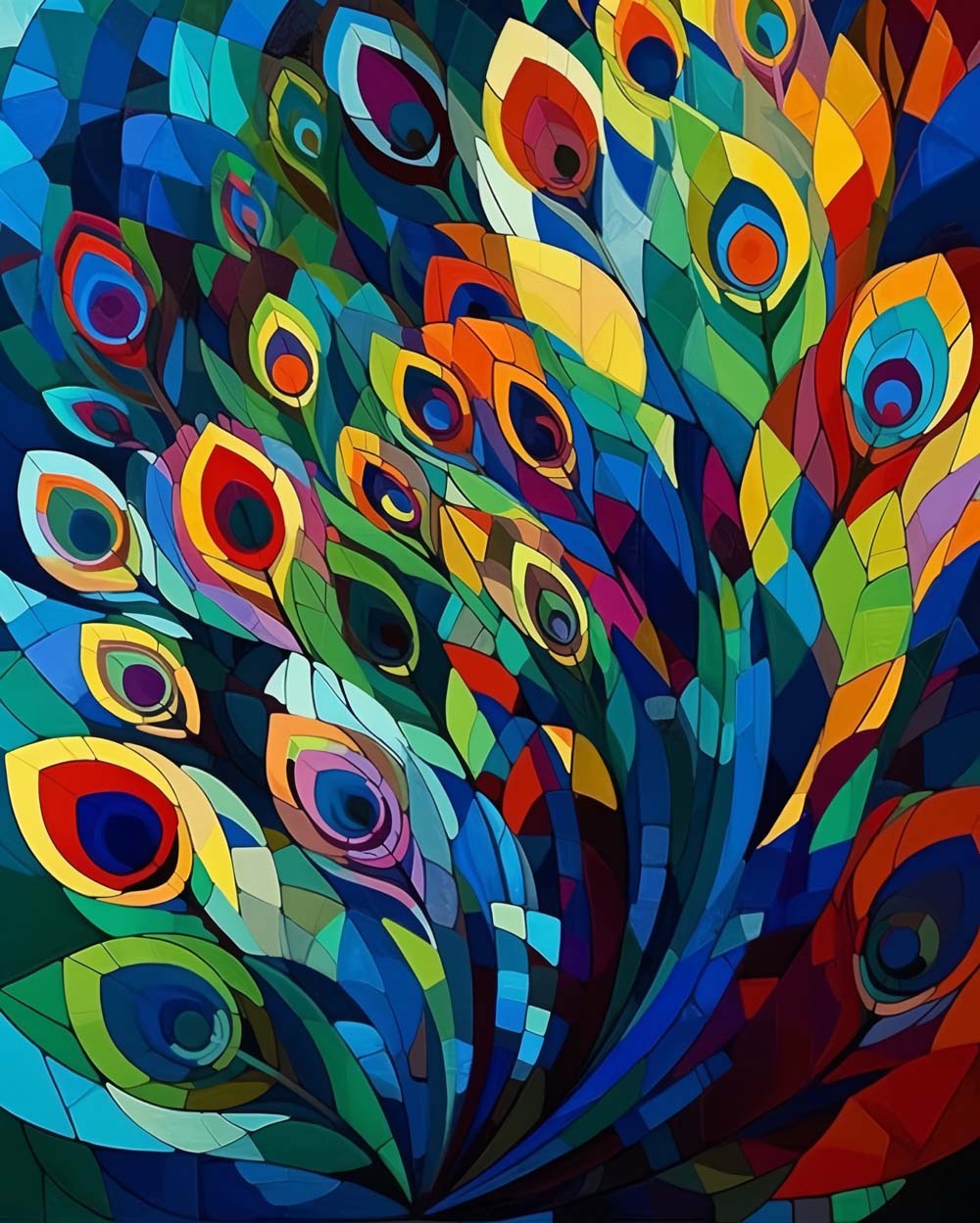 Plumes de Paon Broderie Diamant