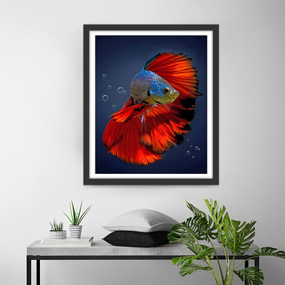 Poisson Rouge Broderie Diamant
