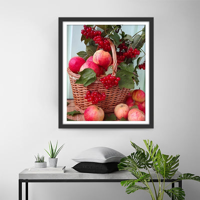 Pommes Rouges dans le Panier Broderie Diamant