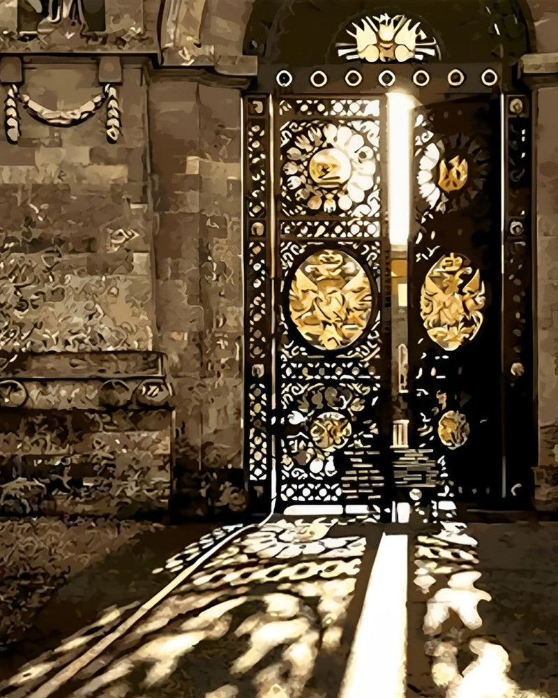 Porte Dorée TachÉtée Broderie Diamant 