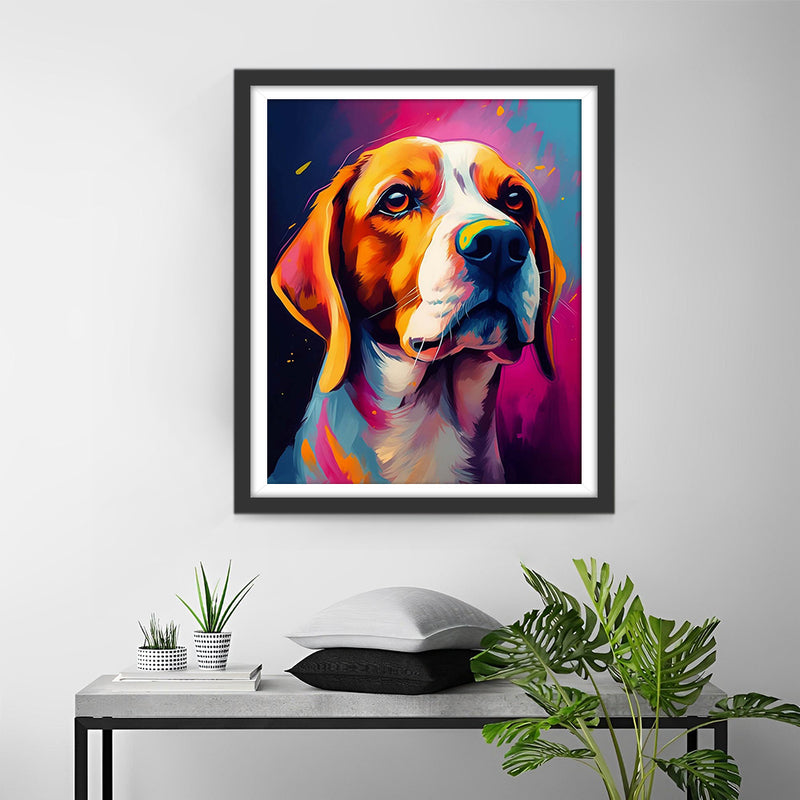 Portrait de Beagle Broderie Diamant