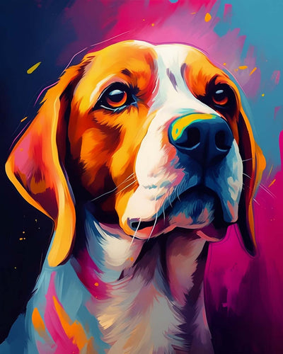 Portrait de Beagle Broderie Diamant
