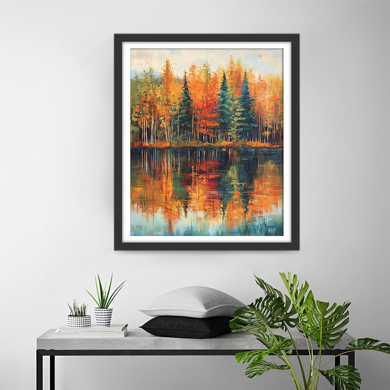Reflet des Bois d’Automne Broderie Diamant