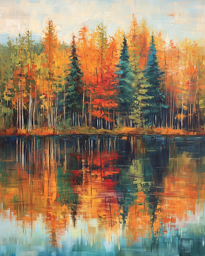 Reflet des Bois d’Automne Broderie Diamant