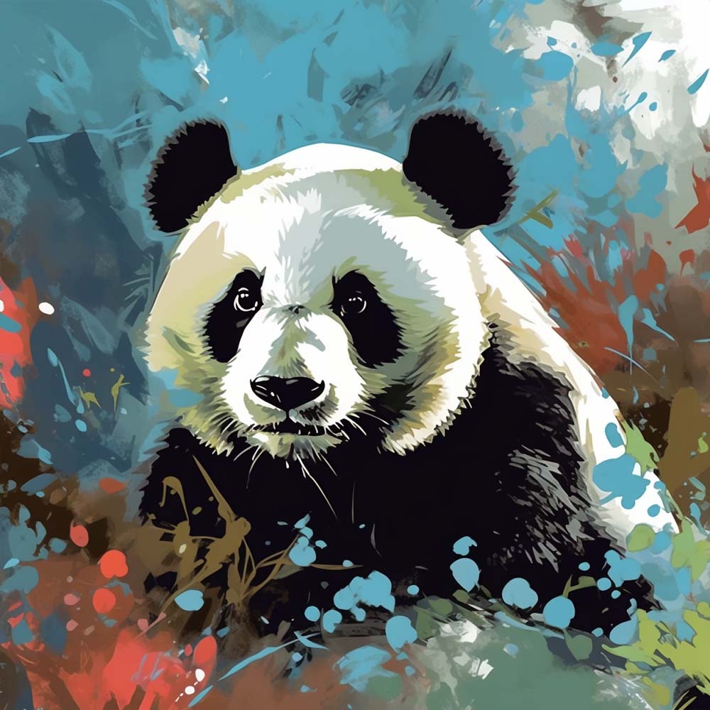 Regard de Panda Broderie Diamant