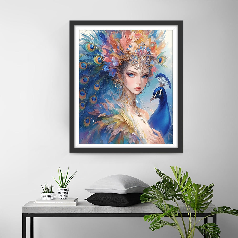 Reine Paon Broderie Diamant