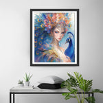 Reine Paon Broderie Diamant