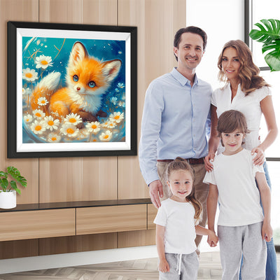 Renard et Pâquerette Broderie Diamant