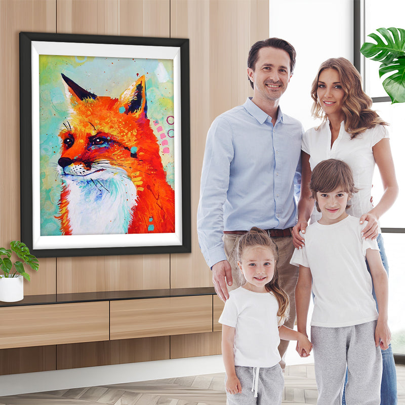Renard Roux Dessiné Broderie Diamant